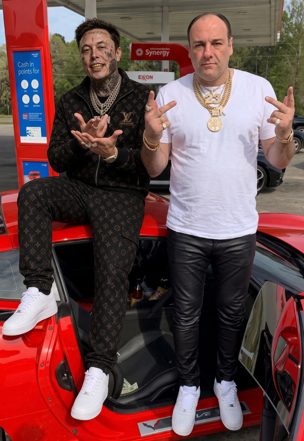 AI Elon at the gas station